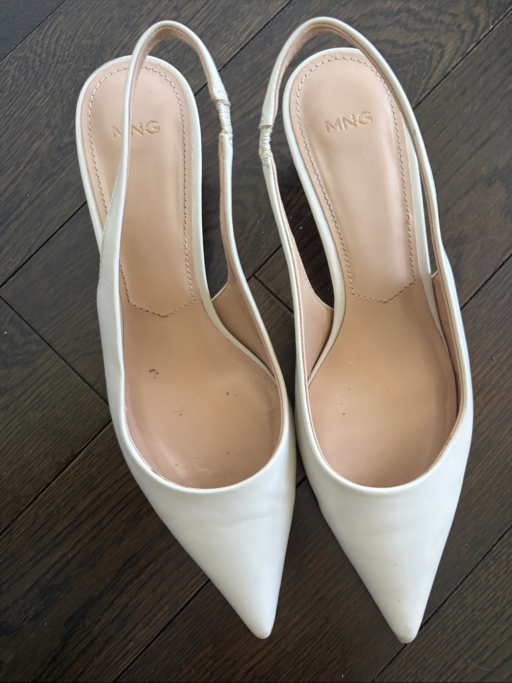 Mango Cream Pointed Slingback Mules